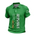 thumbnail image 2 of Ceisia Men's St. Patrick's Day Polo Shirt Collection | Shamrock American Flag Print | Casual Short Sleeve Collared Tops Gift, 2 of 5