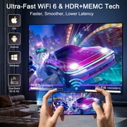 Portable Projector with 5G WiFi & BT 5.3,Mini Projector Native 1080P,Outdoor Movie Projector for Bedroom,Portable Home Theater,Easy Setup with Phone/Laptop/TV Stick