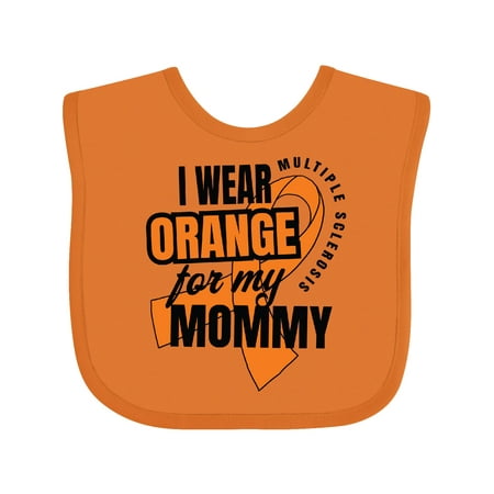 

Inktastic I Wear Orange for My Mommy Multiple Sclerosis Awareness Gift Baby Boy or Baby Girl Bib