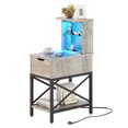 Bestier Night Stand with USB Ports & Charging Station, End Table with