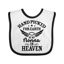 Inktastic Handpicked for Earth by My Nonna in Heaven with Angel Wings Boys or Girls Baby Bib
