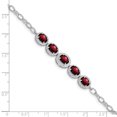 thumbnail image 3 of Primal Silver Sterling Silver Rhodium-plated Garnet 8 Inch Bracelet, 3 of 5