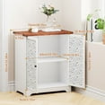thumbnail image 2 of TOYTEXX White Buffet Sideboard Cabinet with Patterned Doors & Storage for Kitchen or Living Room, 2 of 5