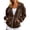 Coffee, variant on Women's Hooded Shirt Soft Warm Velvet Jacket with Side Pockets Long Sleeves Autumn and Winter Outerwear