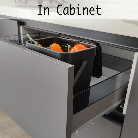 Kitchen Trash Can with Lid, Wall-Mounted Under Sink Small Garbage Can for Kitchen, Bathroom, Compost Bin Countertop, Cabinet Trash Can Hanging