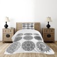 thumbnail image 4 of Ambesonne Oriental Quilted Bedspread Set 2 Pcs, Ottoman Inspired Mandala, Twin Size, White and Black, 4 of 5