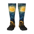 thumbnail image 1 of Balery Oil Starry Sky Sunflower Calcetines novedosos Calcetines deportivos Calcetines hasta la rodilla Calcetines de algodón Calcetines originales y geniales, 1 of 6