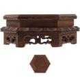 thumbnail image 3 of FELTECHELECTR Wooden Riser Stand Hexagonal Flower Pot Base Wooden Display Riser Planter Display Stand, 3 of 8