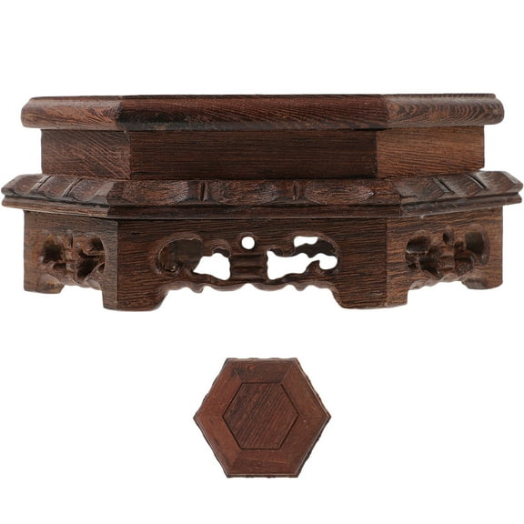 Hytrove Planter Stand Wooden Plant Pot Stand Wood 1Pack Hexagonal Home Decor