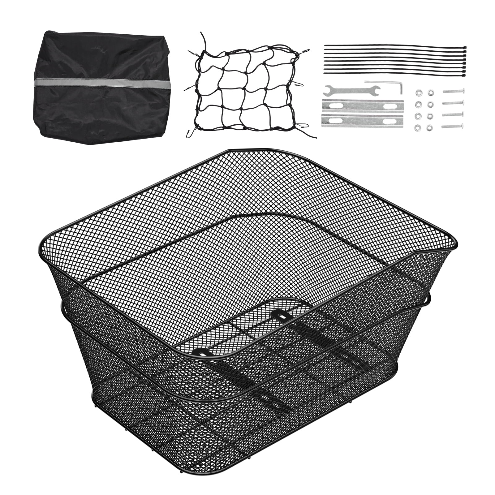 Panier Arrière De Vélo Métallique – 45,6 Cm – Doublure PU – Fixation Rapide – Cadeau Idéal