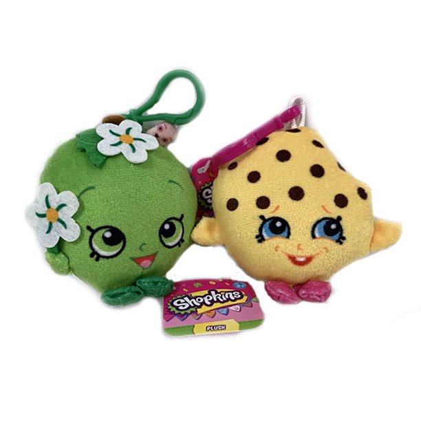 Shopkins Kooky Cookie And Apple Blossom 3 5 Inch Clip On S Stuffed Plush Toy Walmart Com