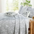 thumbnail image 5 of Home Soft Things 6 Piece Birdsong Printed Quilt Bedspread Set - Grey - Oversized King (122"x106"), 5 of 12