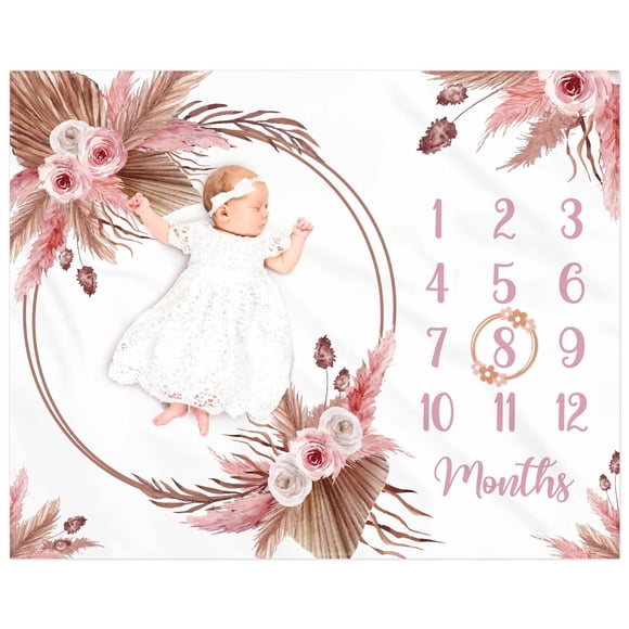 Manta Baby Milestone Gicoherero 102 x 127 cm con estampado floral bohemio