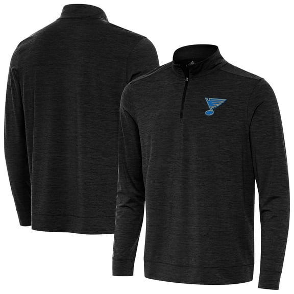 Men's Antigua Heather Black St. Louis Blues Bright Quarter-Zip Pullover