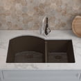 thumbnail image 3 of 32" x 20" Quartz Kitchen Sink, Double Bowl Sink, Drop-in Sink, Undermount Sink, Granite Kitchen Sink, Galaxy Mocha Kitchen Sink with Grids, Basket Strainer and Flange by Lexicon Platinum  LP-7030-M, 3 of 8