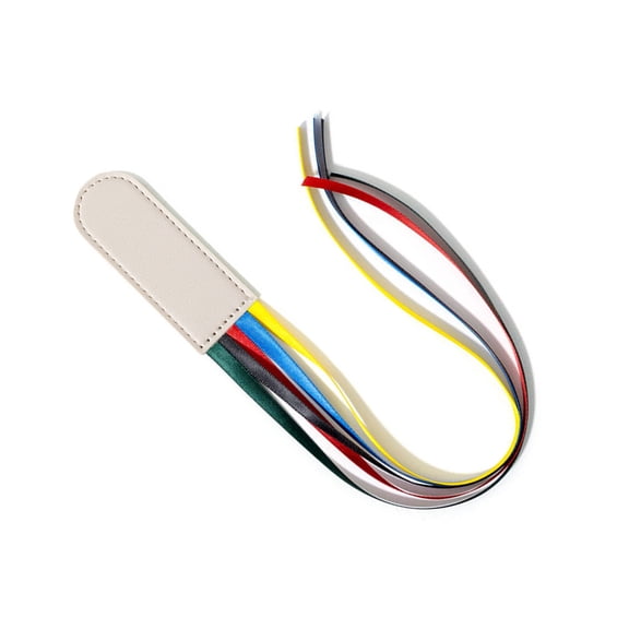 Creative Page Markers Ribbon Bookmarks with 5 Color Ribbons Leather Page Markers Bible Bookmarks Reading Supplies