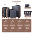 thumbnail image 5 of Smicure Hardside Luggage Sets 6 Piece, Hardshell Suitcase with TSA Lock Spinner Wheel and Travel Duffle Bag.Blue, 5 of 8