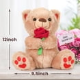 thumbnail image 2 of Peluche con forma de oso de peluche para el Día de San Valentín, 30 cm, con rosa, 2 of 6