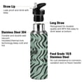 thumbnail image 3 of Wavy Black and Green Pattern 1000ml Double Walled Stainless Steel LeakProof Sports Bottle Thermo 8h Portable, 3 of 9