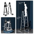 thumbnail image 5 of Tereitr Telescoping Ladder, 12.5 ft Aluminum Extension Ladder with Locking Mechanism, 330 lbs Capacity, Lightweight Collapsible Ladder for Home or RV Outdoor Work (A-type Ladder), 5 of 8