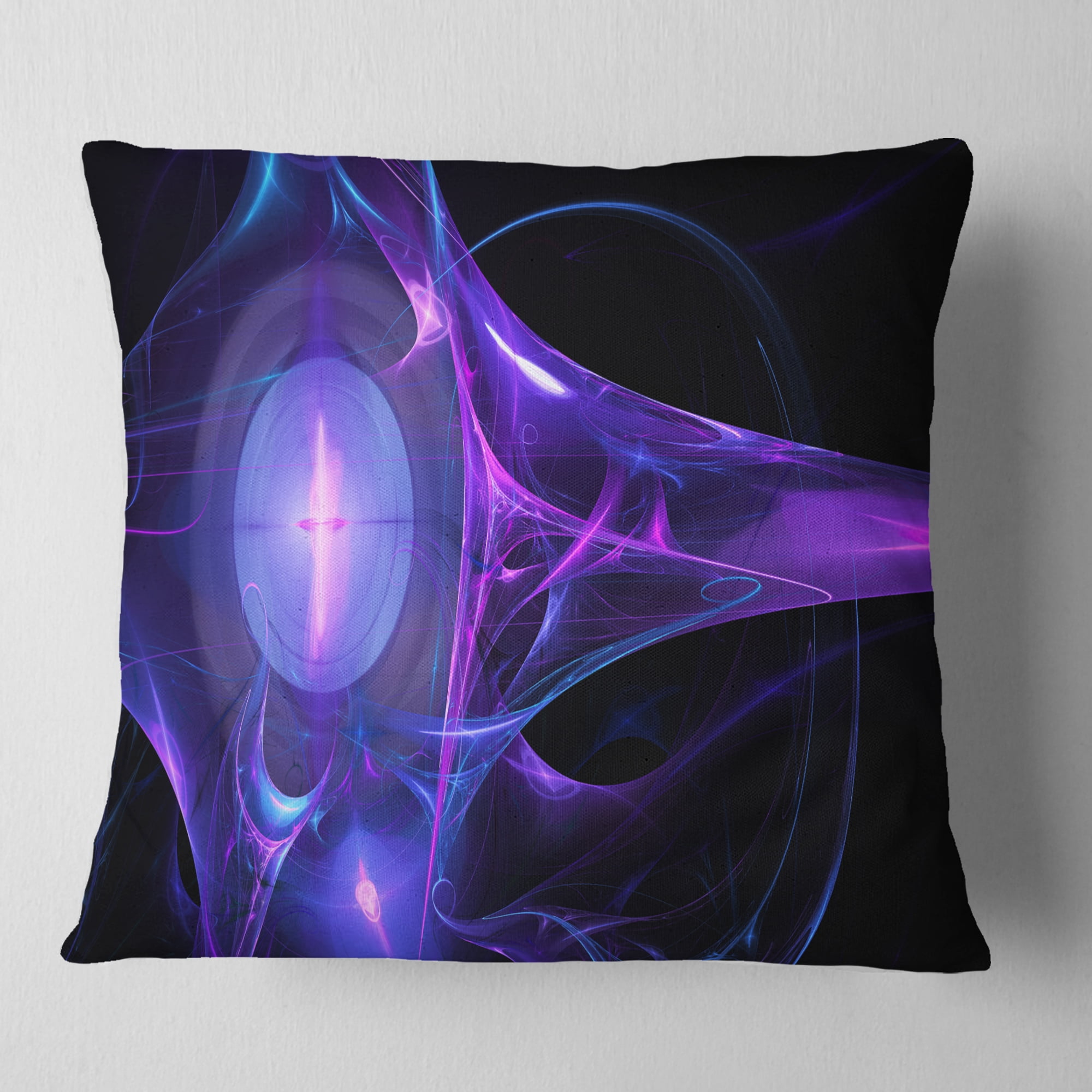 Designart Purple Bright Candle - Abstract Throw Pillow - 18x18