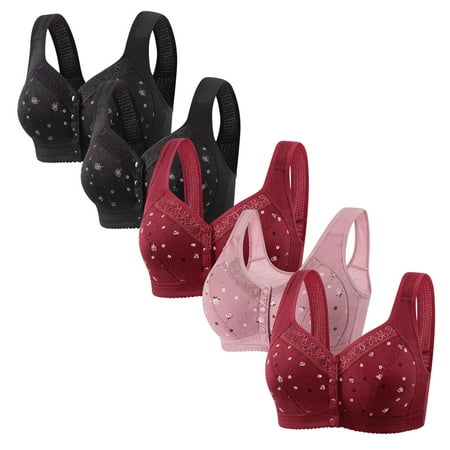 Lisbinx Bras for Women Full Coverage 5pc Woman s Comfortable Lace Breathable Bra Underwear No Rims Sales Today Clearance