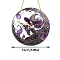 thumbnail image 2 of 6 Inch Charming Moonlight Witch Acrylic Stained Glass Window Hanging Sun Catcher Decor Stained Panel Hangings Wall Art Decor for Friends and Family (Moonlight Witch), 2 of 8