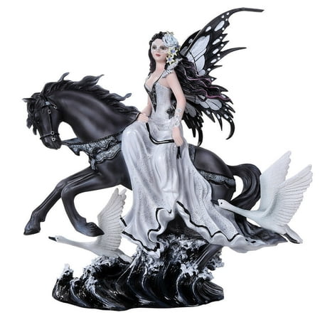 Lamentation of Swans Black Horse w/ Mask Fairy Collectible Figurine Nene Thomas Art Inspiration Official Licensed Collectible 12 Inch
