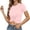 A-Pink323, variant on Women's Twist Front Cropped T-Shirt Short Sleeve Casual Everyday Summer Basic Tee