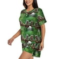 thumbnail image 2 of Bixox Women's Australian White Tree Frog Sitting on Branch Printed Pajama Set 2 Piece Lounge Set Top and Shorts Soft Pajamas, Shorts with Pockets, 2 of 7