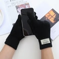 thumbnail image 4 of IDALL Gloves for Men,Snow Gloves Men Can Enable Screen Gloves Men Warm Stretch Knitted Gloves Mittens Winter Keep Warm Knitting Golves Students Outdoor Riding Hiking Mittens Ski Gloves Black, 4 of 5