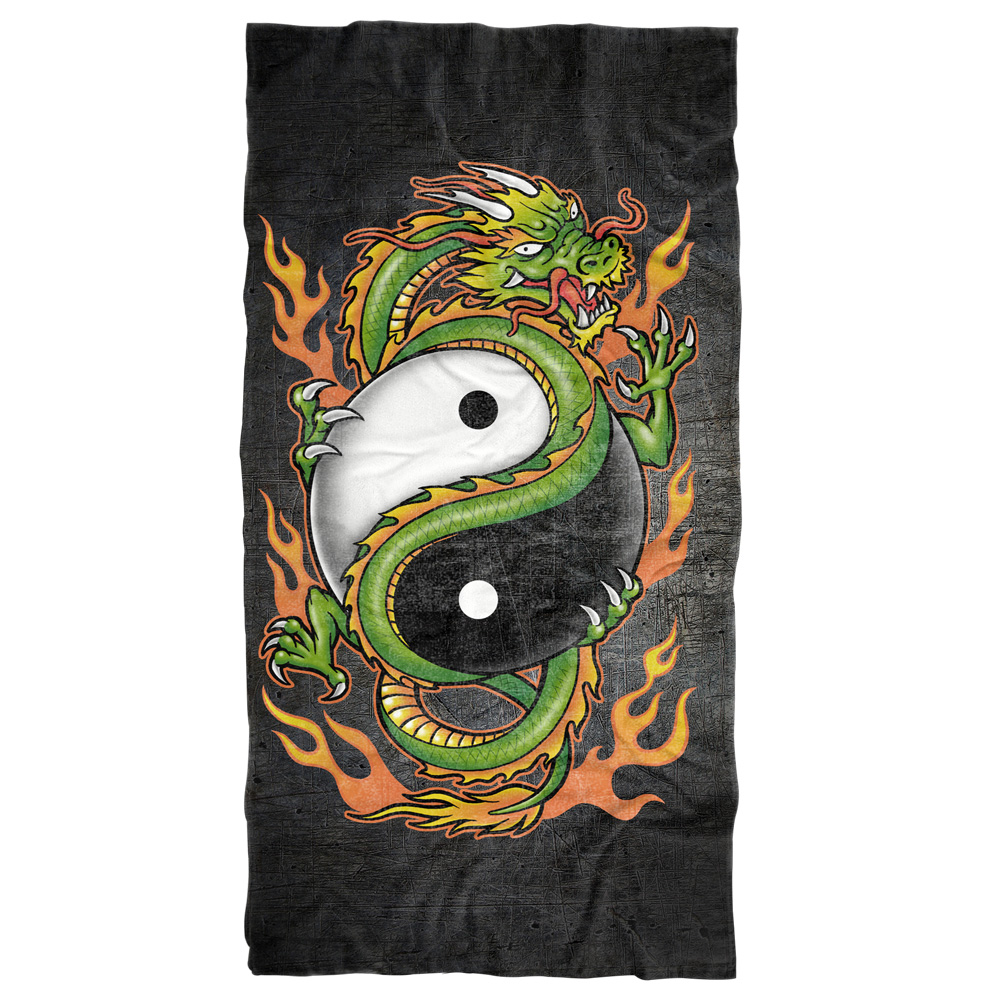 Yin Yang Dragon Beach Towel, 30"x60", Beach Towel