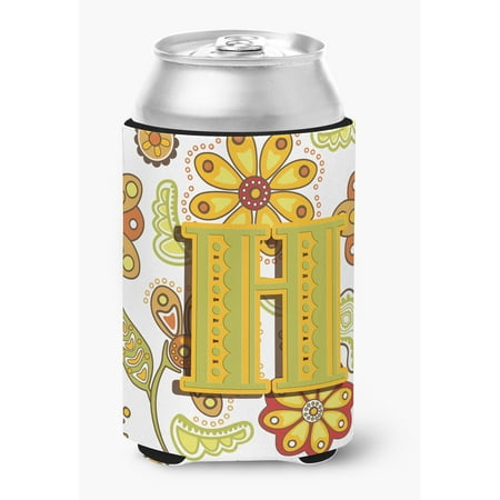 

Letter H Floral Mustard and Green Can or Bottle Hugger