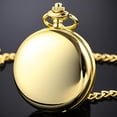 thumbnail image 2 of Minzimin Smooth Pocket Watch Alloy Steel Quartz Roman/Arabic Numerals with 37cm Chain for Father's Day Xmas Best Gifts, 2 of 7