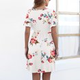 thumbnail image 7 of Sundresses for Women Casual Summer - Womens Casual Summer Beach Dresses Solid/Floral Crewneck Short Sleeve T-Shirt Dress Loose Swing Dress Aline Sundress, 7 of 7