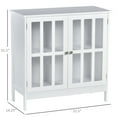 thumbnail image 3 of kleankin Buffet de Rangement de Cuisine Moderne avec Portes Transparentes et Étagères, 3 of 10