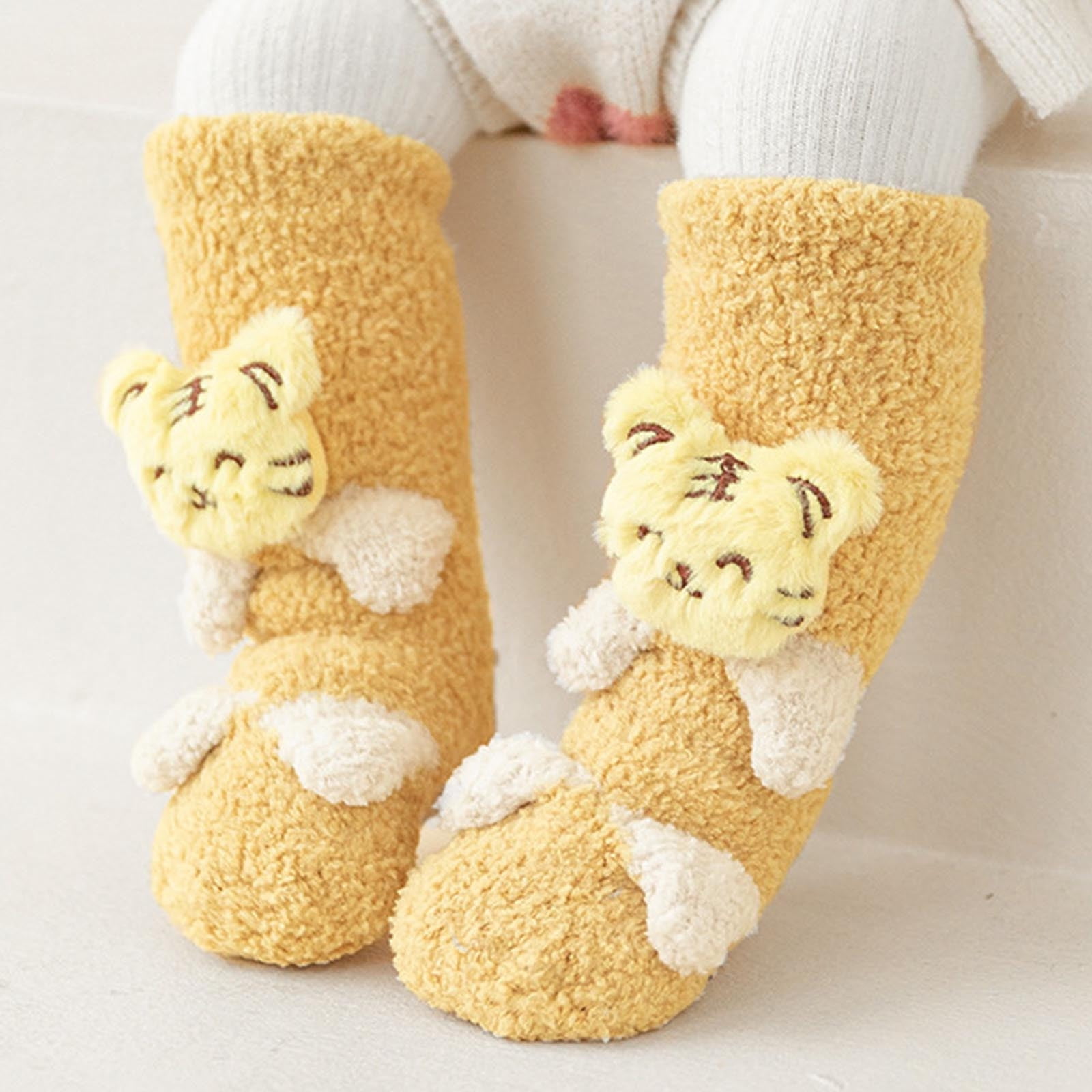 SDJMa 3D Baby Winter Slipper Socks Cute Knee High Socks Infants