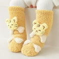 thumbnail image 2 of Zwiiyzr Toddler Infant Baby Boys Girls Slipper Socks 0-6 Years Winter Woolly Socks Fleece Fluffy Warm Three Dimensional Cute Knee High Stockings Sock Yellow, 2 of 8