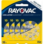 Rayovac Mercury Free Hearing Aid Batteries, Size 10, 32-Pack (L10ZA-32ZM)