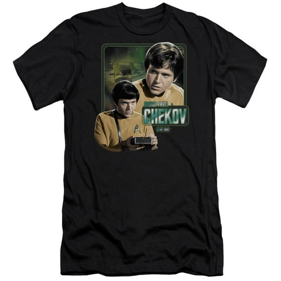 Star Trek Ensign Chekov Adult 30/1 T-Shirt Black