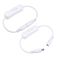 thumbnail image 4 of Uxcell Interruptor de palanca en línea de 12V CC con cable de alimentación macho a hembra de 5.5x2.1mm blanco 2 piezas, 4 of 5