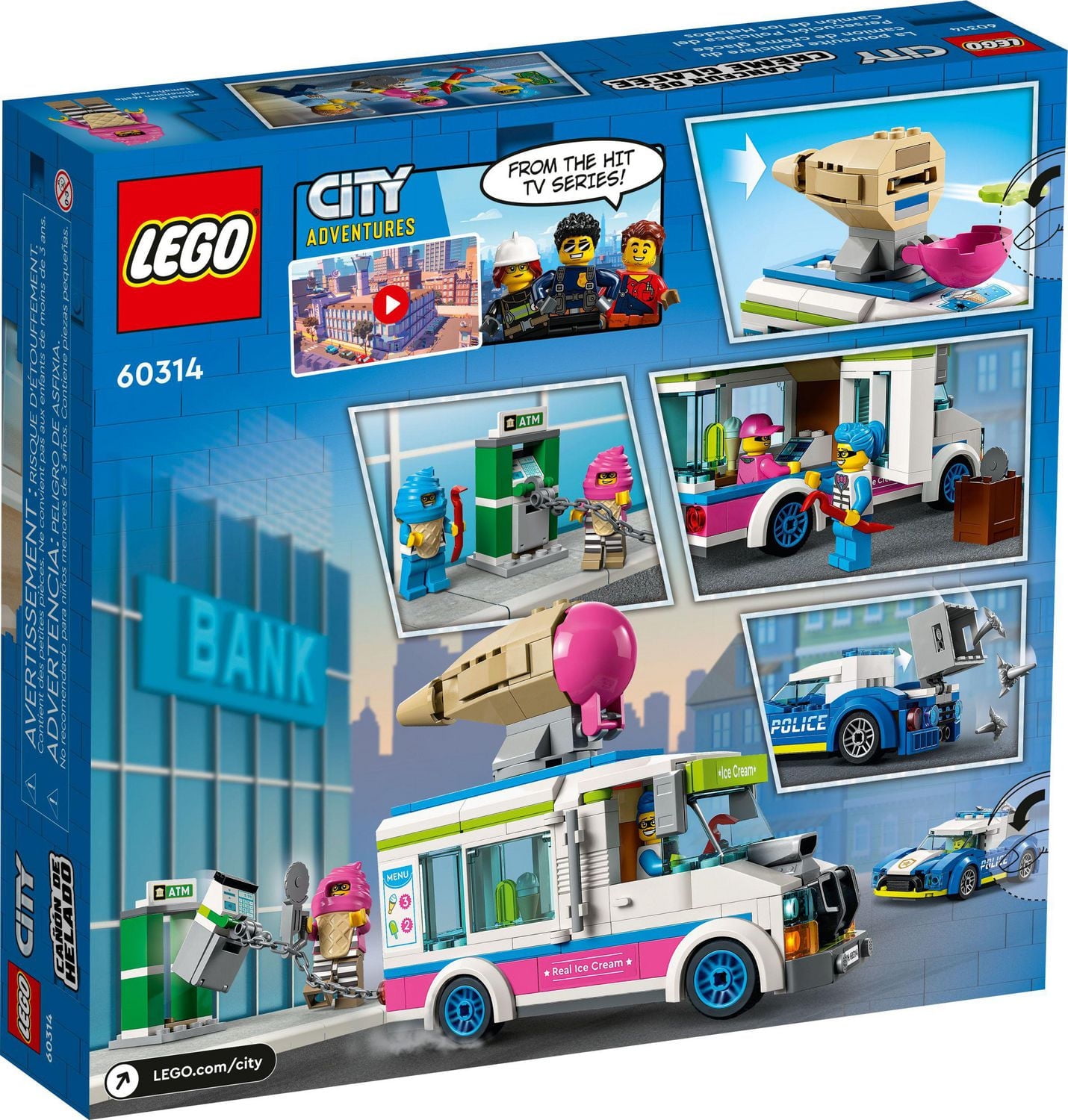 LEGO City Poursuite policière du camion de crème glacée 60314 Ensemble de construction (317 pièces)