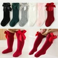 thumbnail image 2 of AUQ 5Pcs Kids Socks,Exquisite Bow Design Girls Socks,Comfortable Loose Cuff Cute Socks, 2 of 2