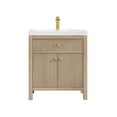 thumbnail image 2 of Cerrito 30" Natural Oak Wood Vanity Engineered Stone Integrated Sink no Mirror, 2 of 19
