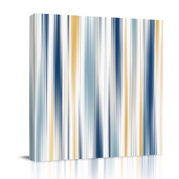 Canvas Wall Art, Blue Grey Abstract Art Framed Canvas Prints for Bedroom Office, Farmhouse Stripes Modern Art Large Gallery Wrapped Wall Decor for Home Office, Gifts, 16"x16" Ship Next Day