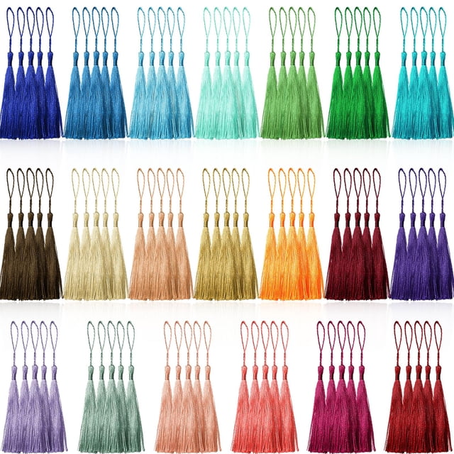 Borlas para manualidades CREATRILL 13 cm, 100 piezas, 20 colores, DIY