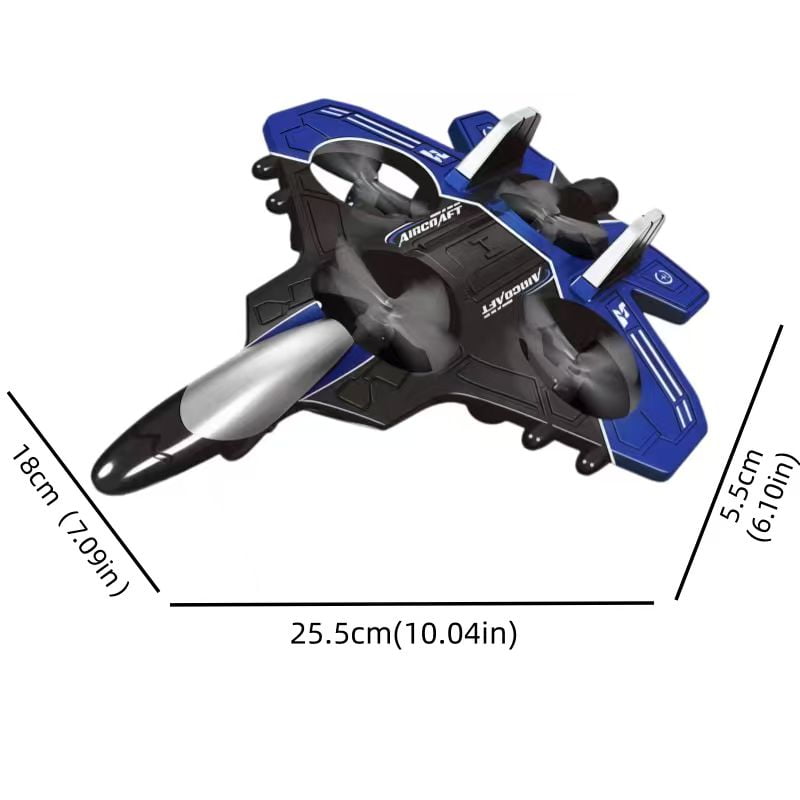 4DRC V17 RC Aircraft, 2.4GHz Foam RC Plane, Helicopter & Quadcopter with Cool LED Lights and 360° Rotating Function