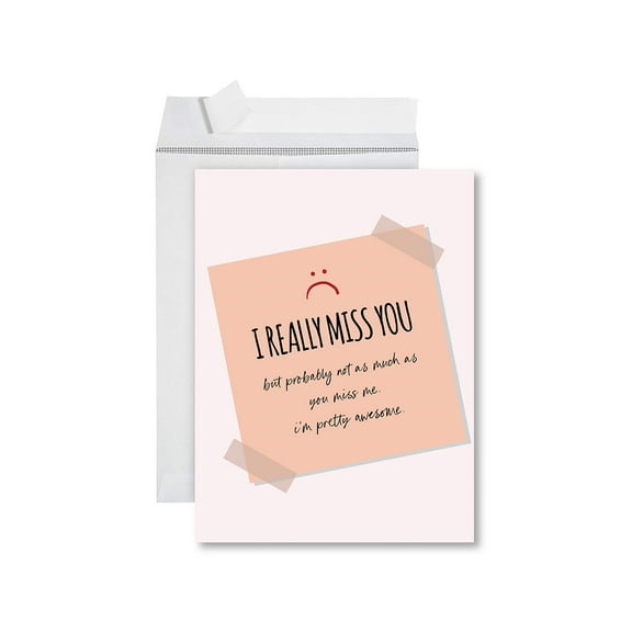 Koyal Wholesale Funny Miss You Jumbo Card I'm Pretty Awesome 8.5 x 11 inch Blank Greeting Card with Envelope 1-Pk