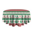 thumbnail image 5 of Green Christmas Tree and Snowflake Pattern Round Tablecloth 60"x60",Wrinkle Wipeable Table Cloth for Kitchen Dining Room Picnic Patio Party, 5 of 6