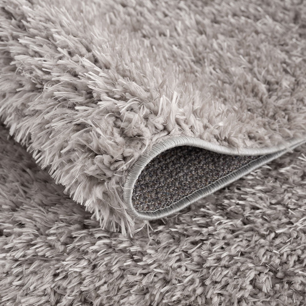 MAYEERTY 6' x 9' Grey Super Soft Polyester Shag Area Rug